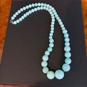 Elegant Aquamarine Bead Necklace